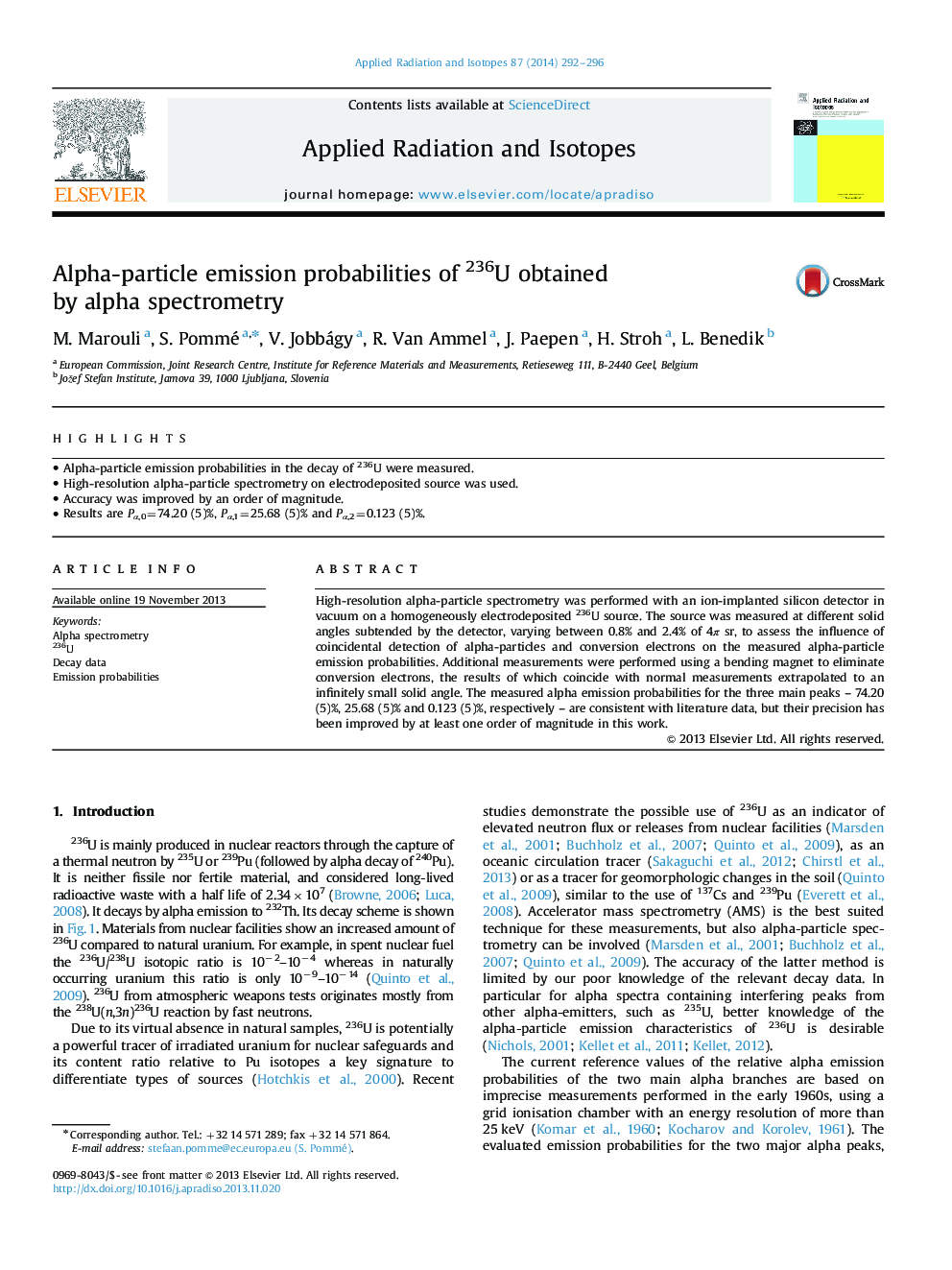 Alpha-particle emission probabilities of 236U obtained by alpha spectrometry