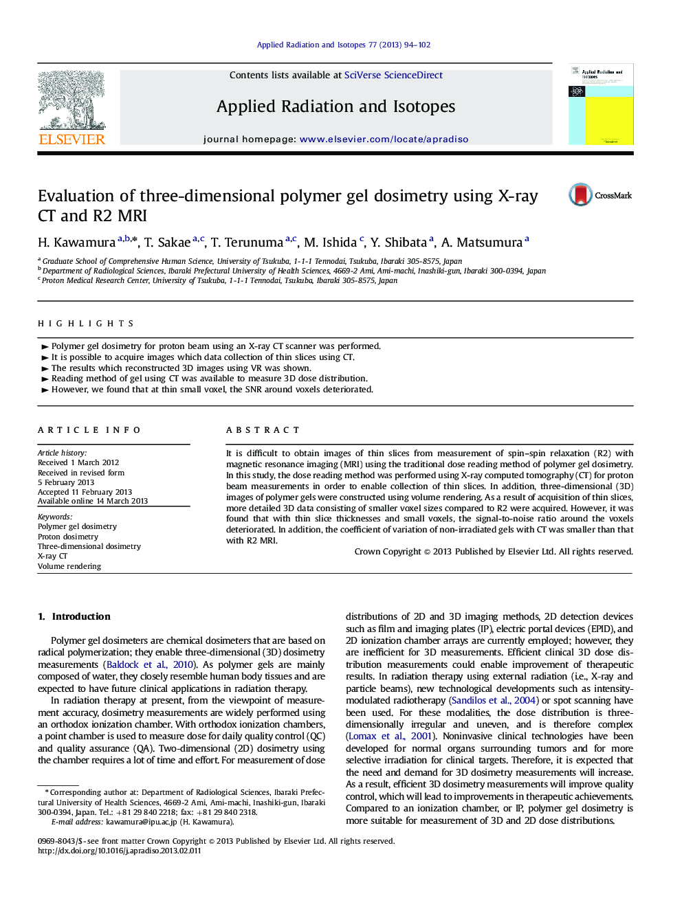 Evaluation of three-dimensional polymer gel dosimetry using X-ray CT and R2 MRI