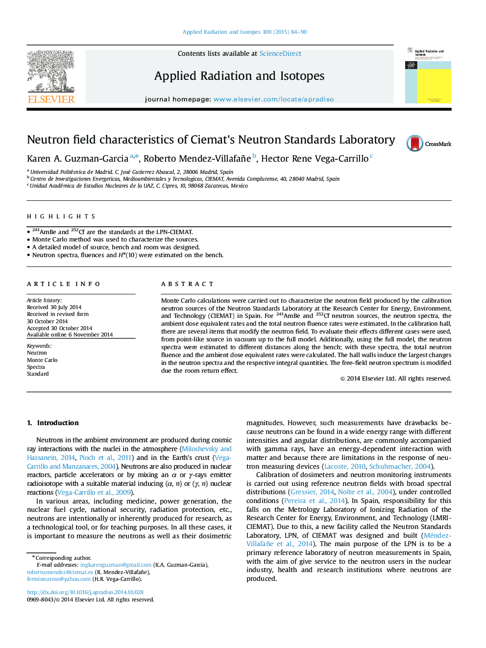 Neutron field characteristics of Ciemat's Neutron Standards Laboratory