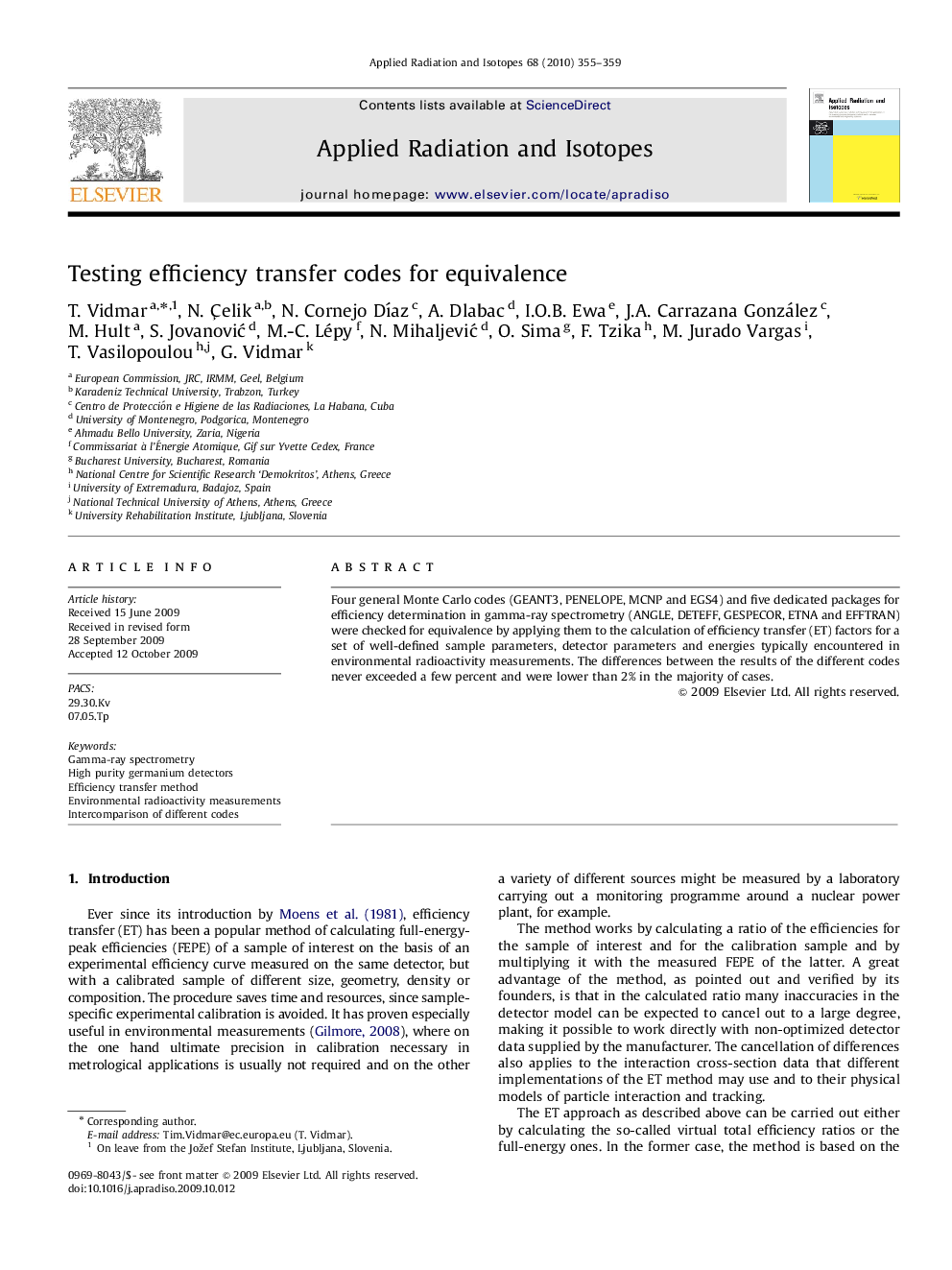 Testing efficiency transfer codes for equivalence