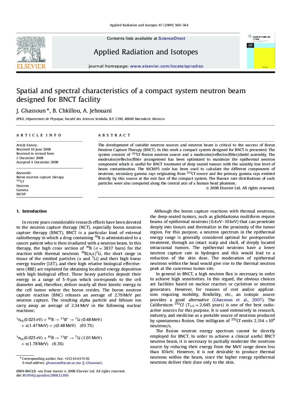 Spatial and spectral characteristics of a compact system neutron beam designed for BNCT facility