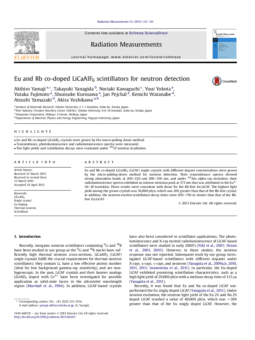 Eu and Rb co-doped LiCaAlF6 scintillators for neutron detection