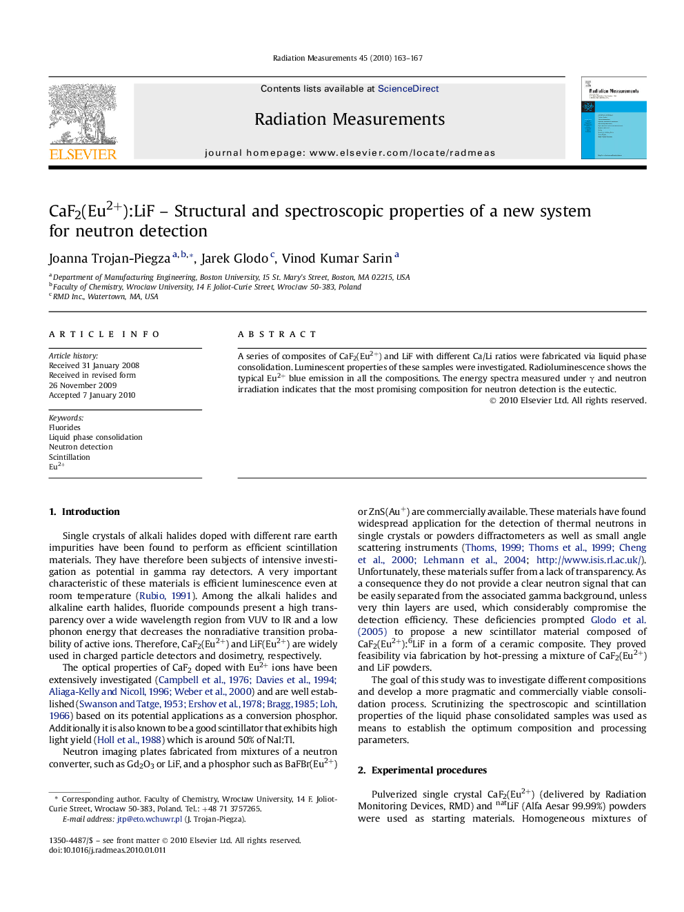 CaF2(Eu2+):LiF – Structural and spectroscopic properties of a new system for neutron detection