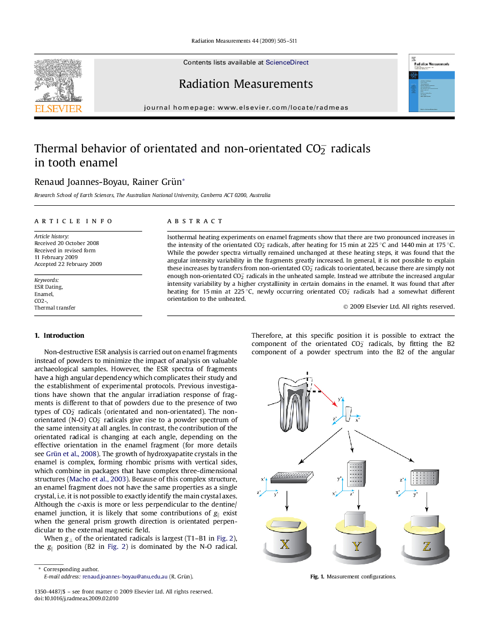 Thermal behavior of orientated and non-orientated CO2− radicals in tooth enamel