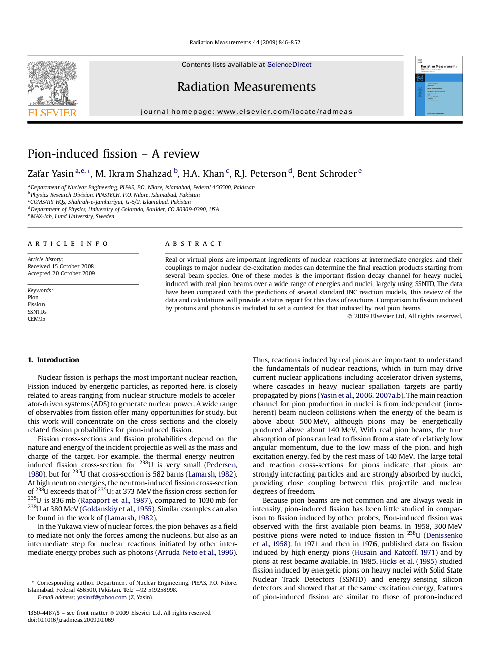 Pion-induced fission – A review