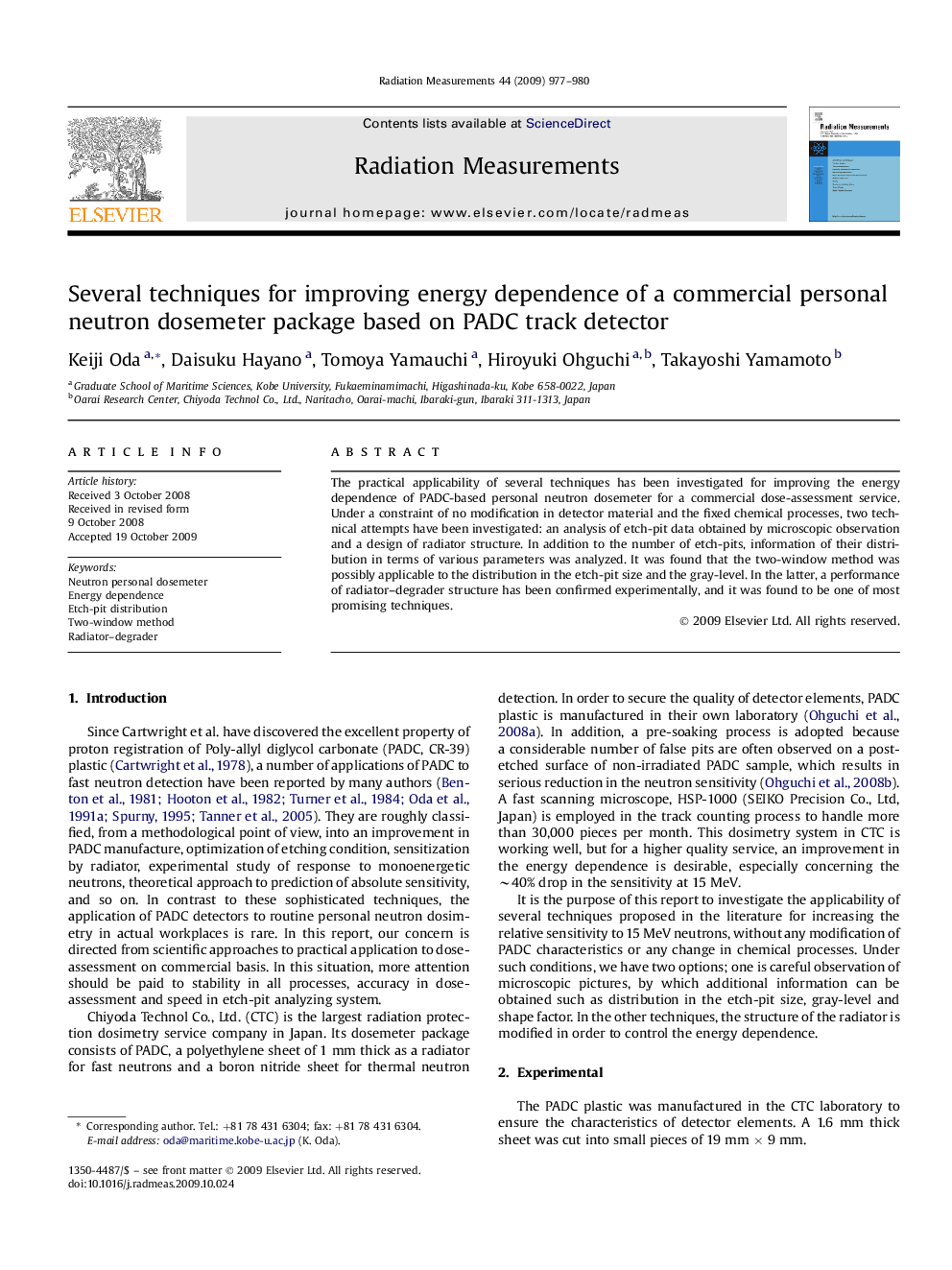 Several techniques for improving energy dependence of a commercial personal neutron dosemeter package based on PADC track detector