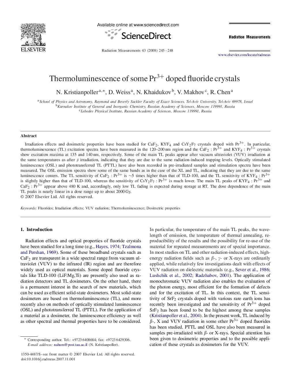 Thermoluminescence of some Pr3+Pr3+ doped fluoride crystals