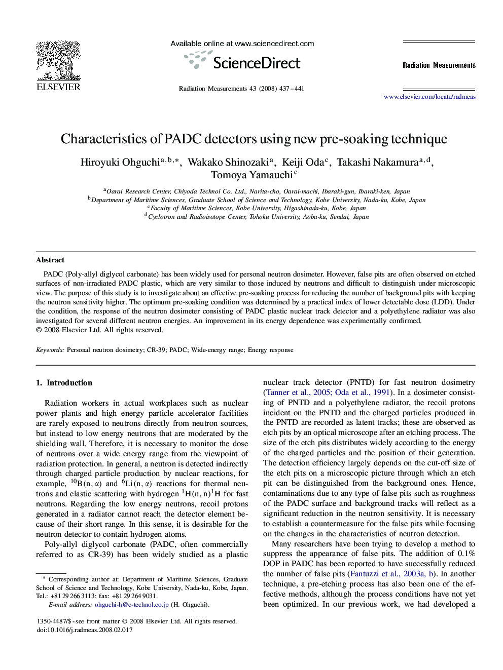 Characteristics of PADC detectors using new pre-soaking technique