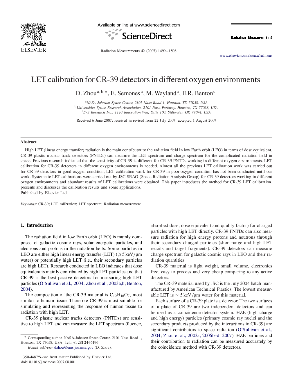 LET calibration for CR-39 detectors in different oxygen environments