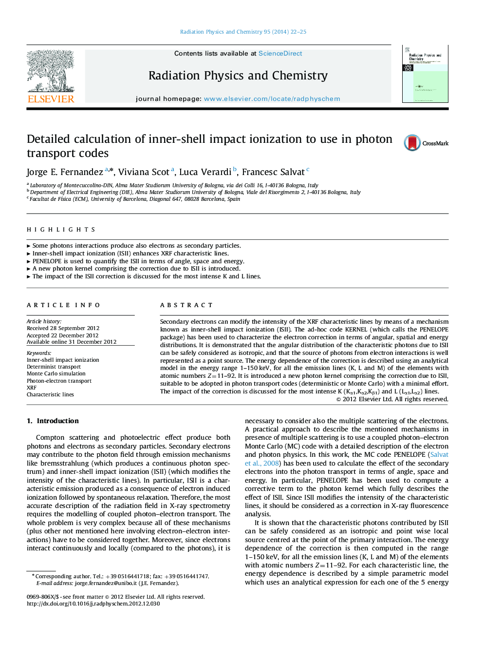 Detailed calculation of inner-shell impact ionization to use in photon transport codes