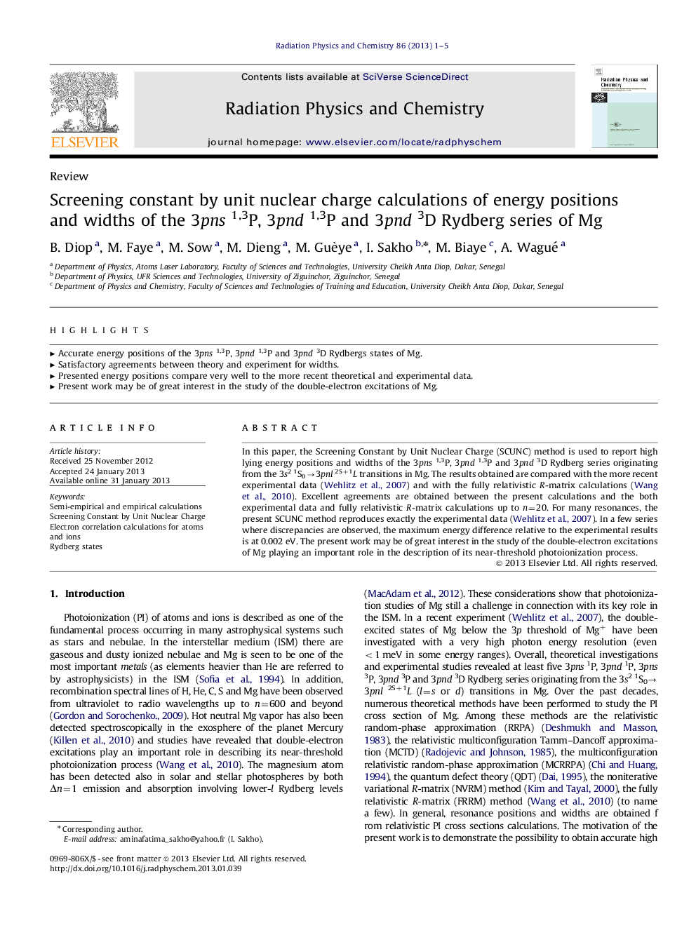 Screening constant by unit nuclear charge calculations of energy positions and widths of the 3pns1,3P, 3pnd1,3P and 3pnd3D Rydberg series of Mg
