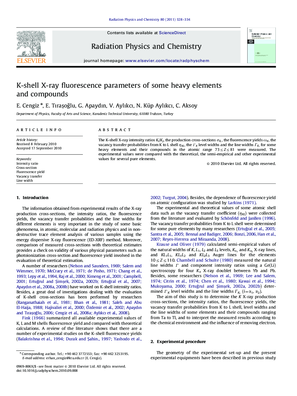 K-shell X-ray fluorescence parameters of some heavy elements and compounds