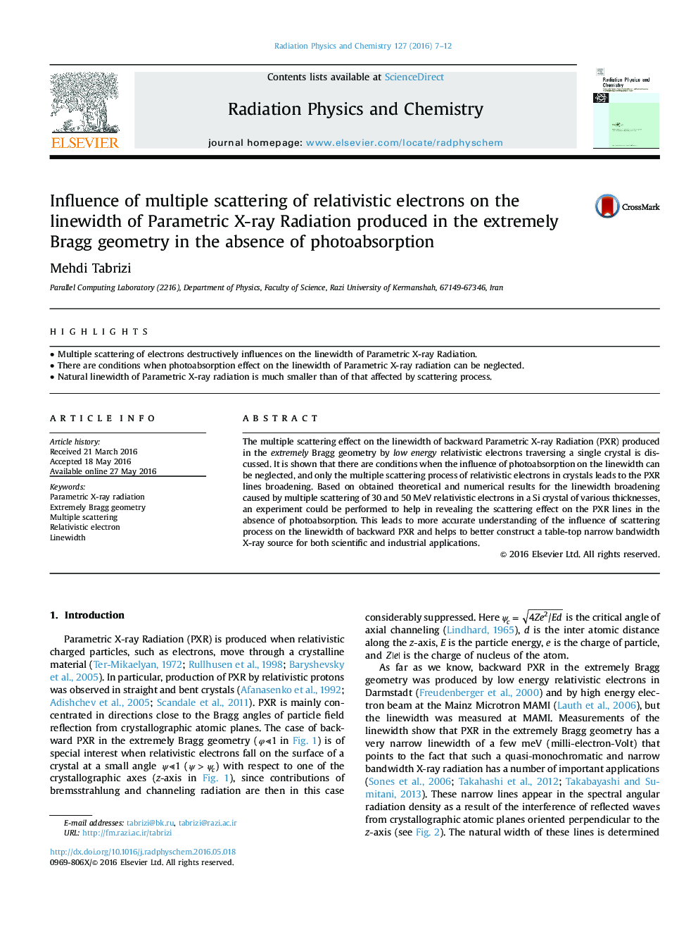 Influence of multiple scattering of relativistic electrons on the linewidth of Parametric X-ray Radiation produced in the extremely Bragg geometry in the absence of photoabsorption