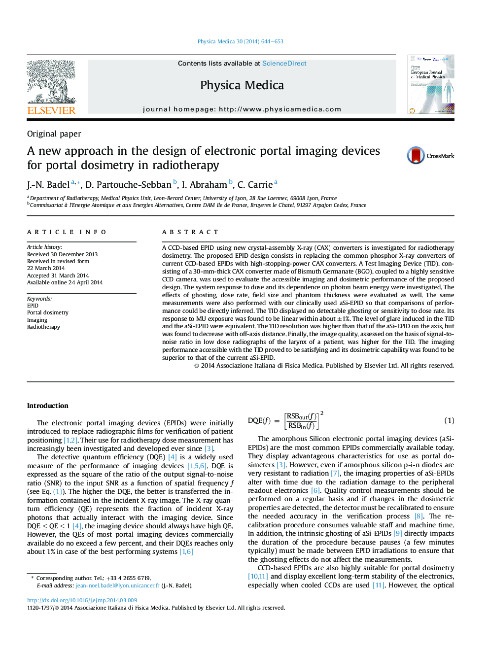 A new approach in the design of electronic portal imaging devices for portal dosimetry in radiotherapy