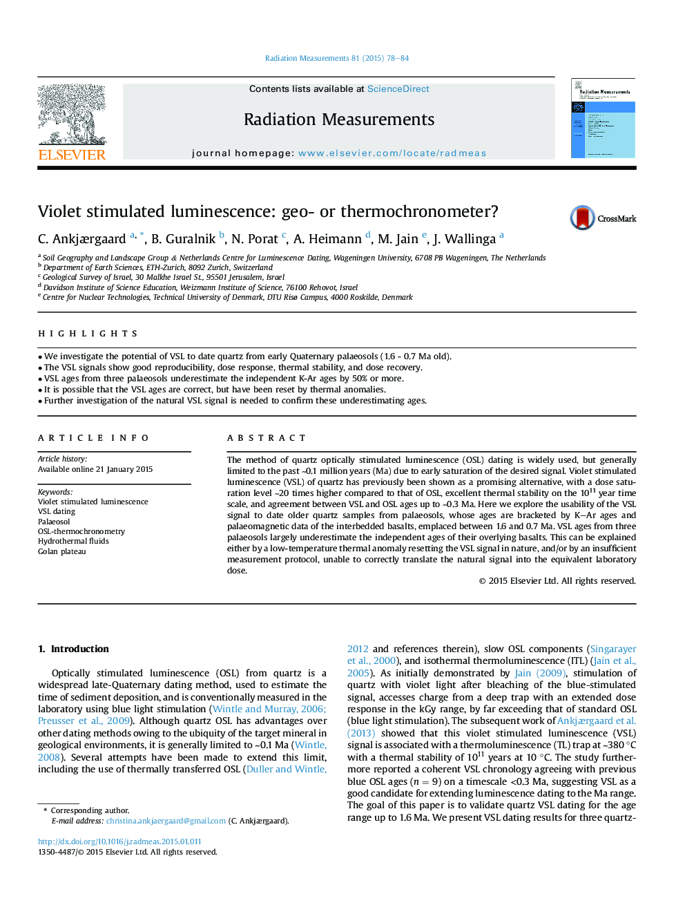 Violet stimulated luminescence: geo- or thermochronometer?