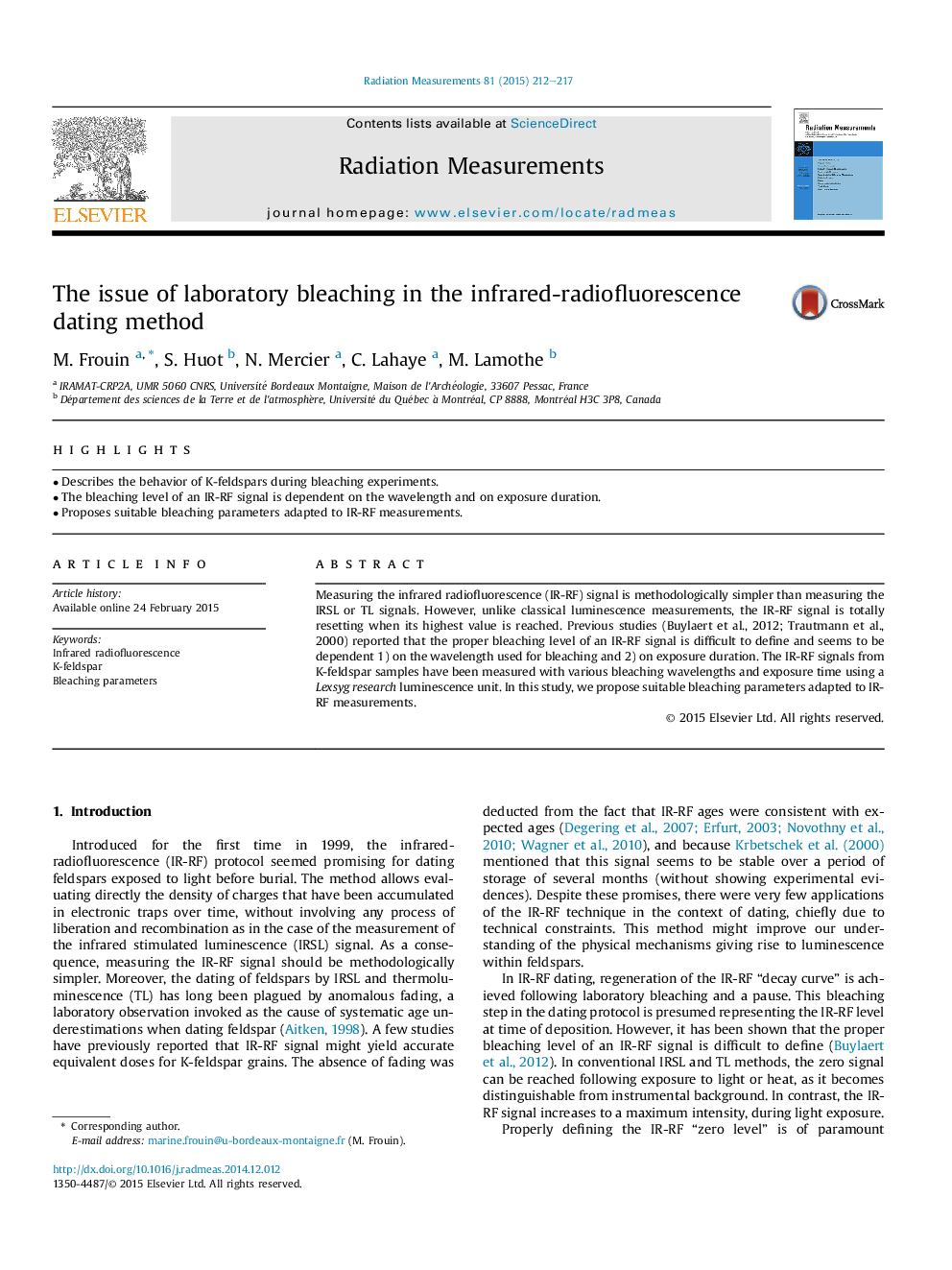 The issue of laboratory bleaching in the infrared-radiofluorescence dating method