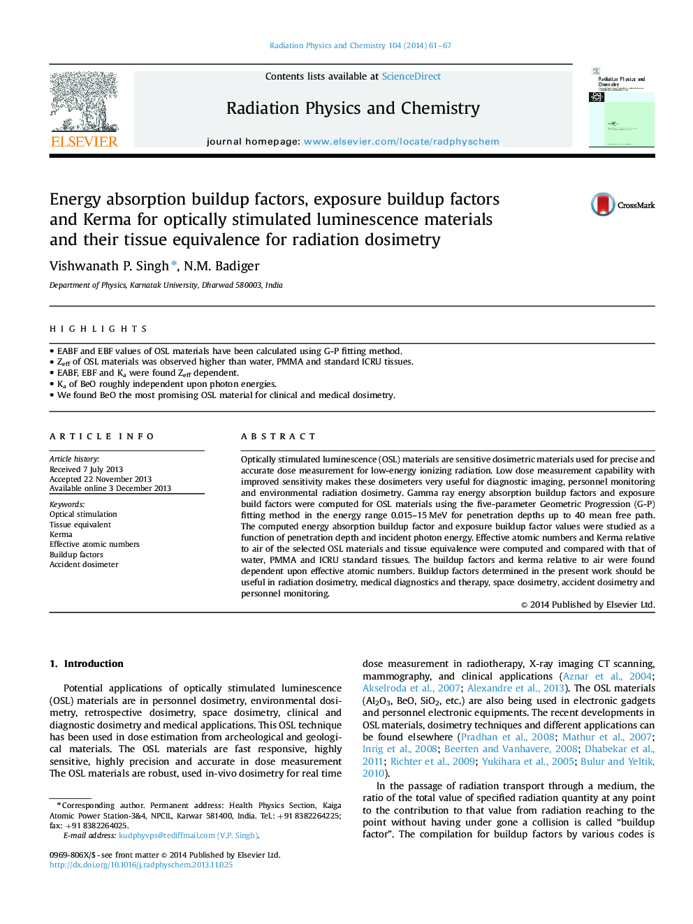 Energy absorption buildup factors, exposure buildup factors and Kerma for optically stimulated luminescence materials and their tissue equivalence for radiation dosimetry