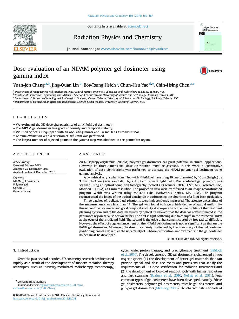 ارزیابی دوز از یک پلیمر ژل ناپام با استفاده از شاخص گاما 