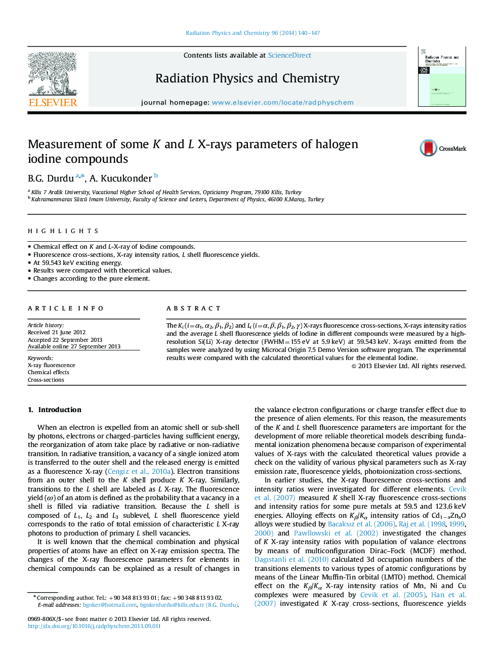 Measurement of some K and L X-rays parameters of halogen iodine compounds