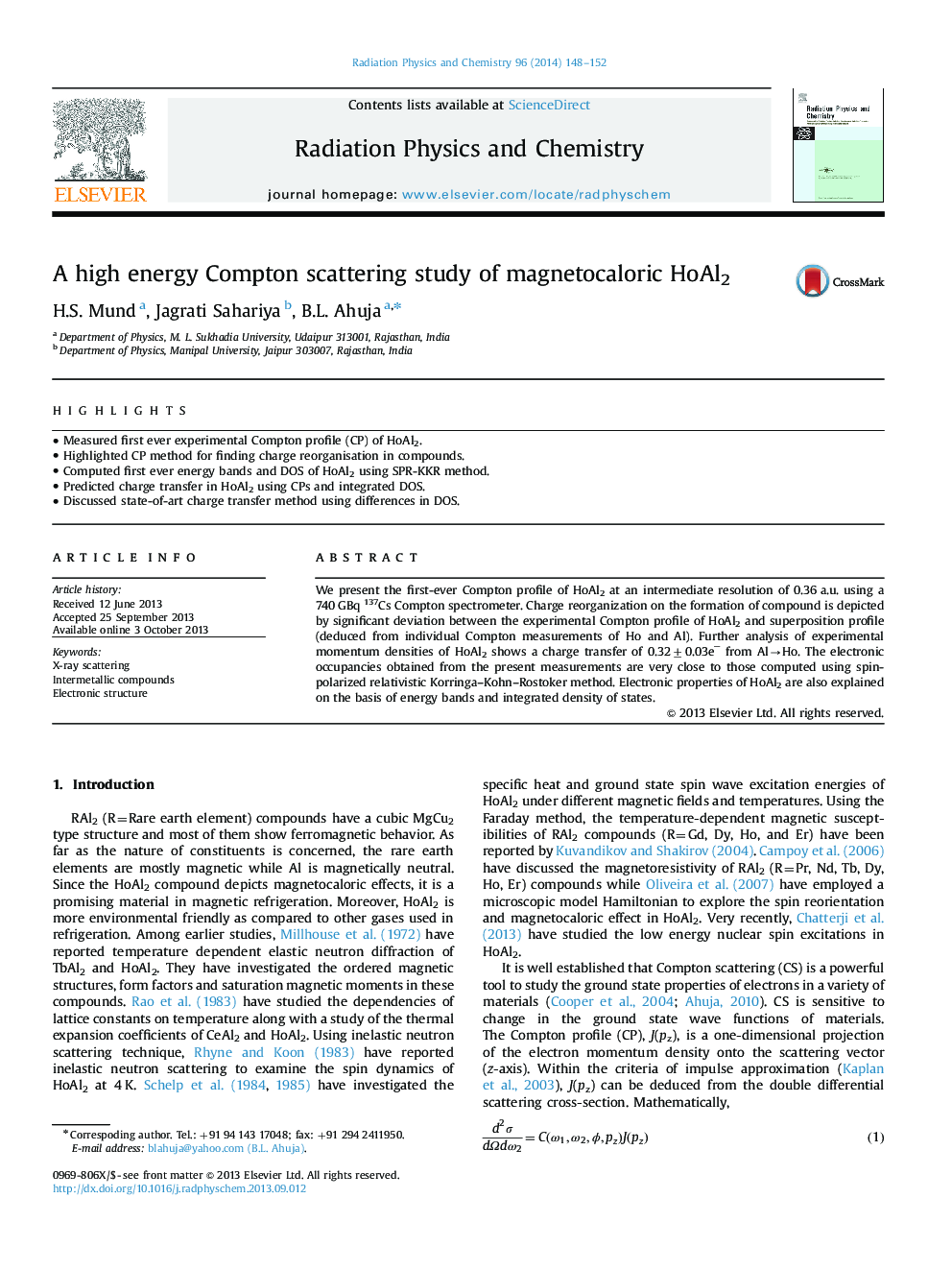 A high energy Compton scattering study of magnetocaloric HoAl2