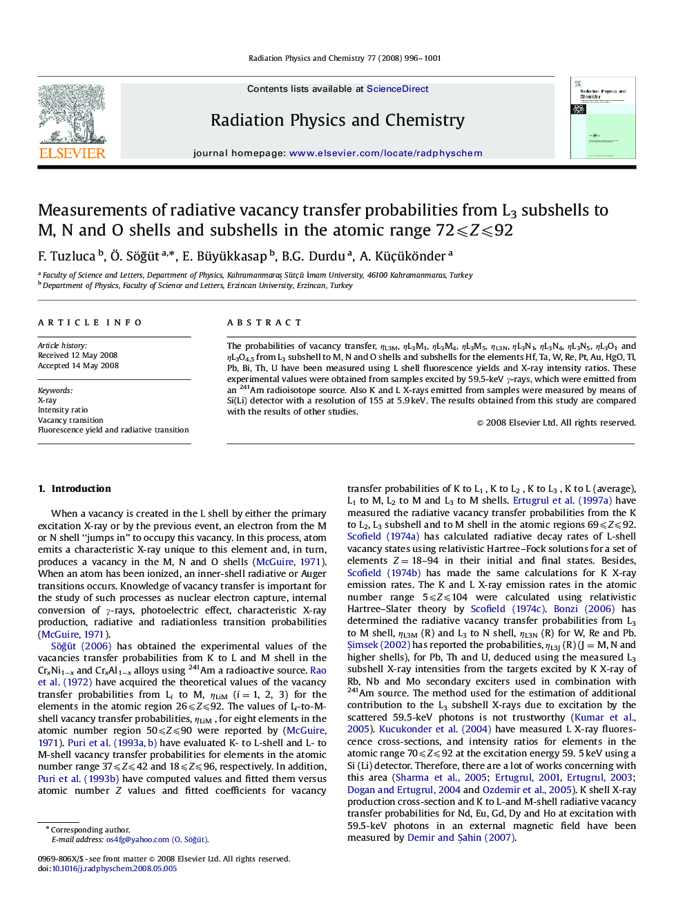 Measurements of radiative vacancy transfer probabilities from L3 subshells to M, N and O shells and subshells in the atomic range 72⩽Z⩽92