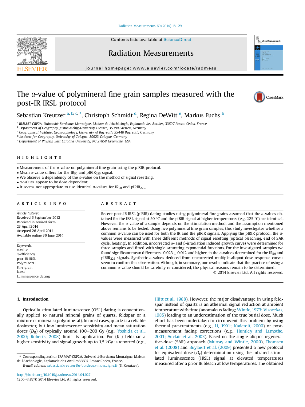 The a-value of polymineral fine grain samples measured with the post-IR IRSL protocol