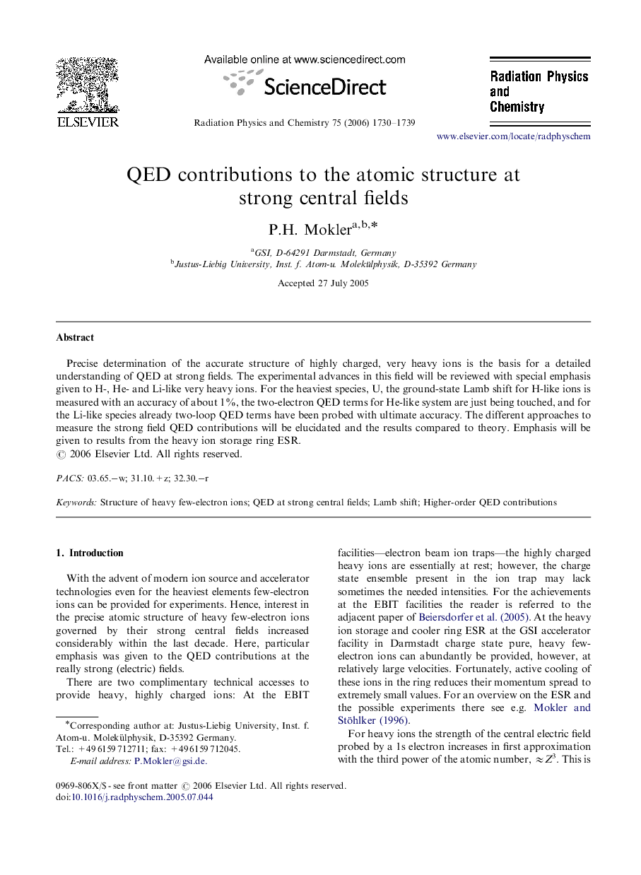 QED contributions to the atomic structure at strong central fields