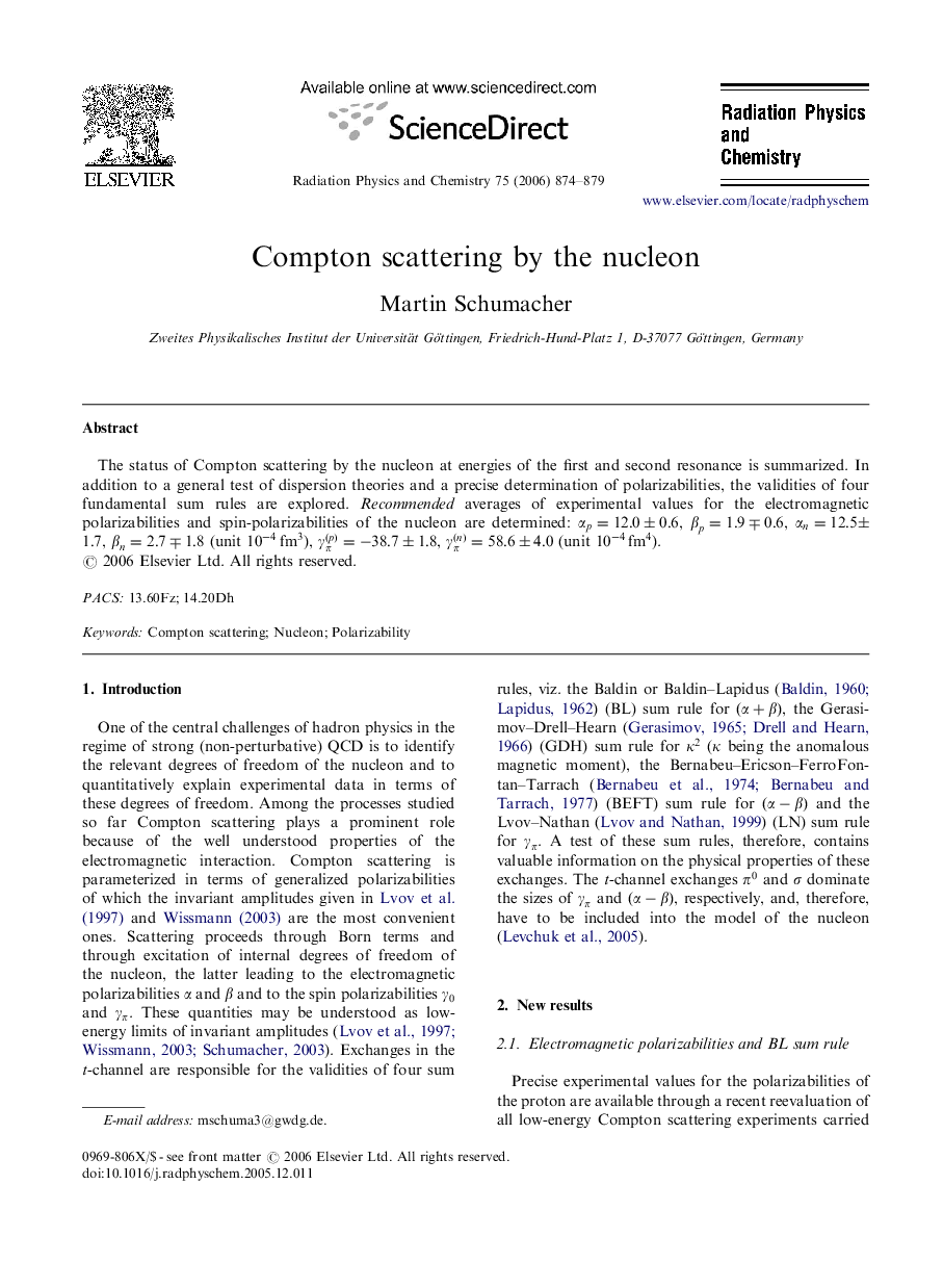 Compton scattering by the nucleon