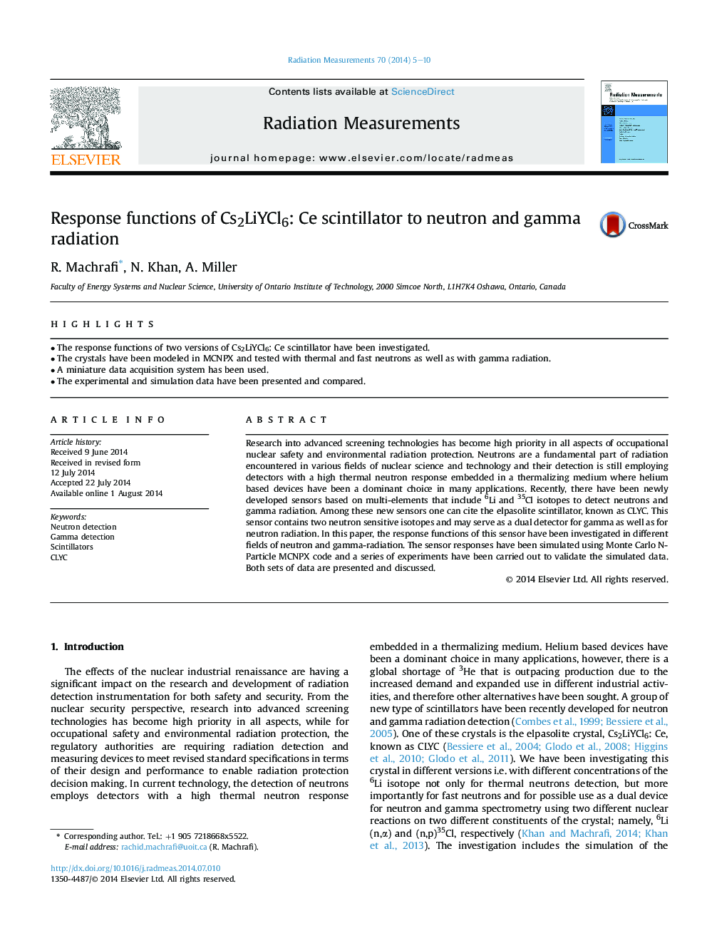 Response functions of Cs2LiYCl6: Ce scintillator to neutron and gamma radiation