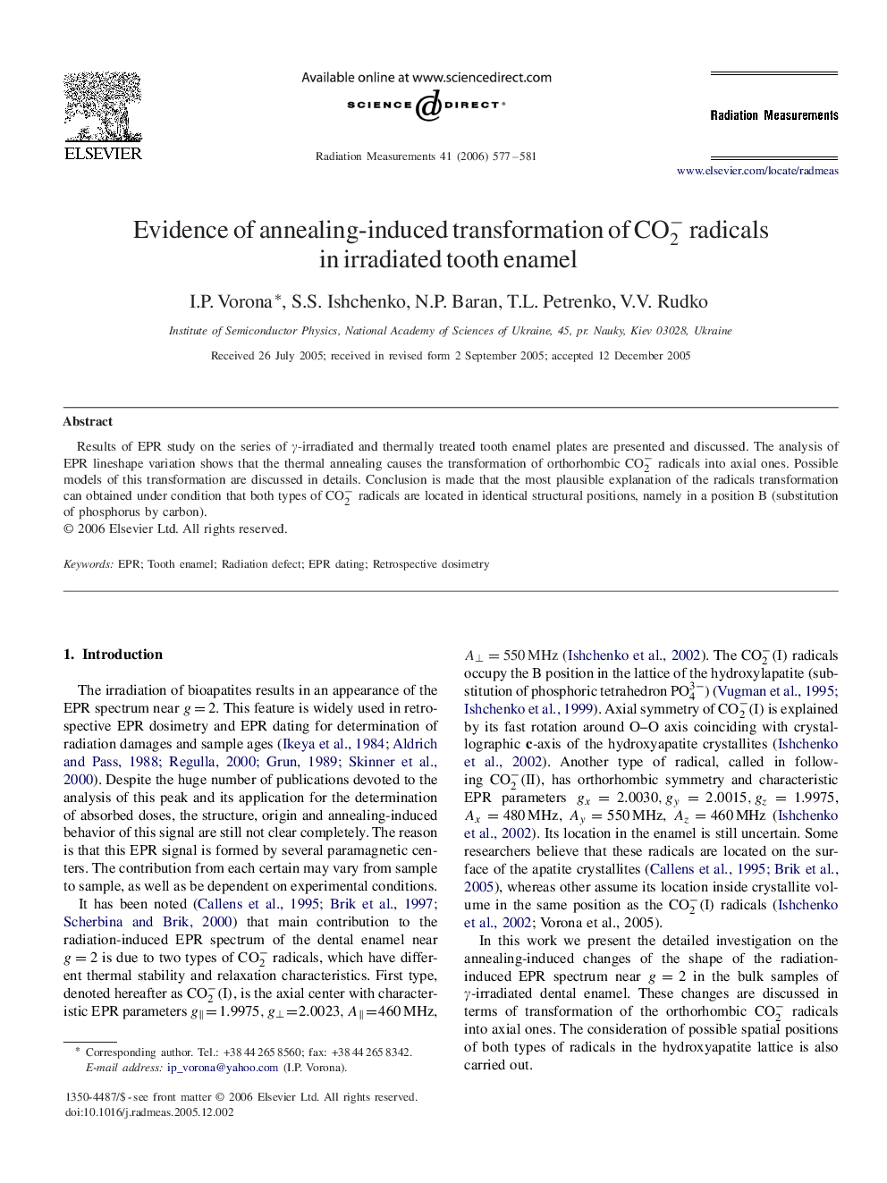 Evidence of annealing-induced transformation of CO2- radicals in irradiated tooth enamel