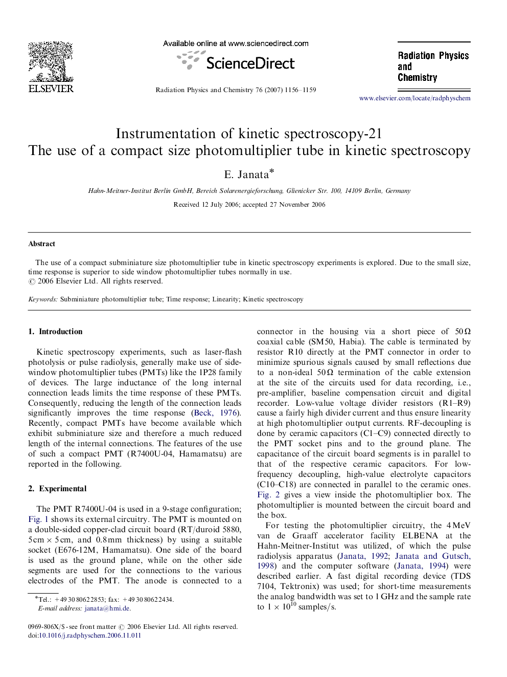 Instrumentation of kinetic spectroscopy-21