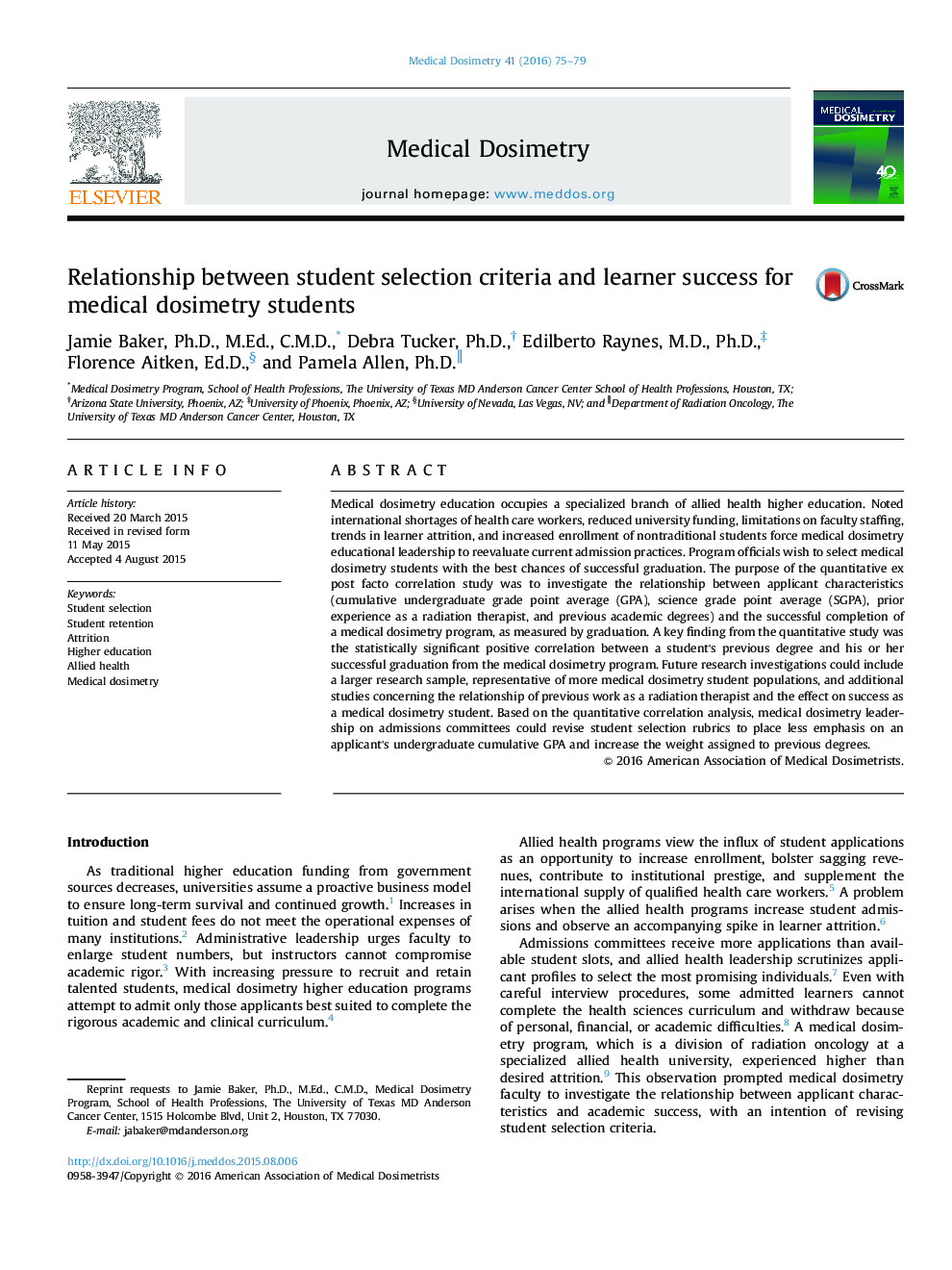 رابطه معیارهای انتخاب دانشجو و موفقیت دانش آموزان برای دانش آموزان دزیموری پزشکی 