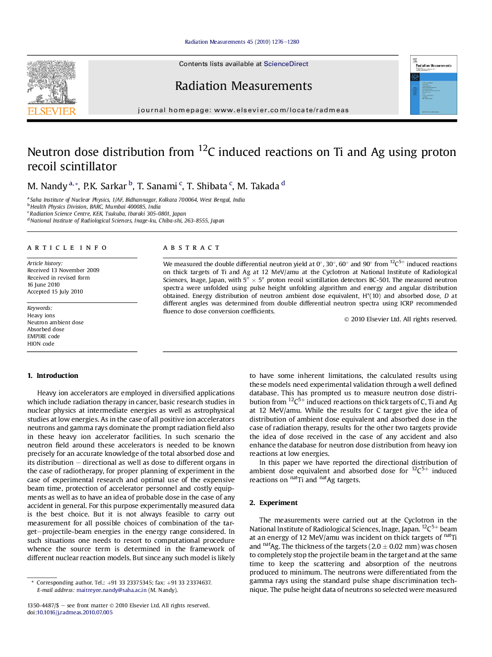 Neutron dose distribution from 12C induced reactions on Ti and Ag using proton recoil scintillator