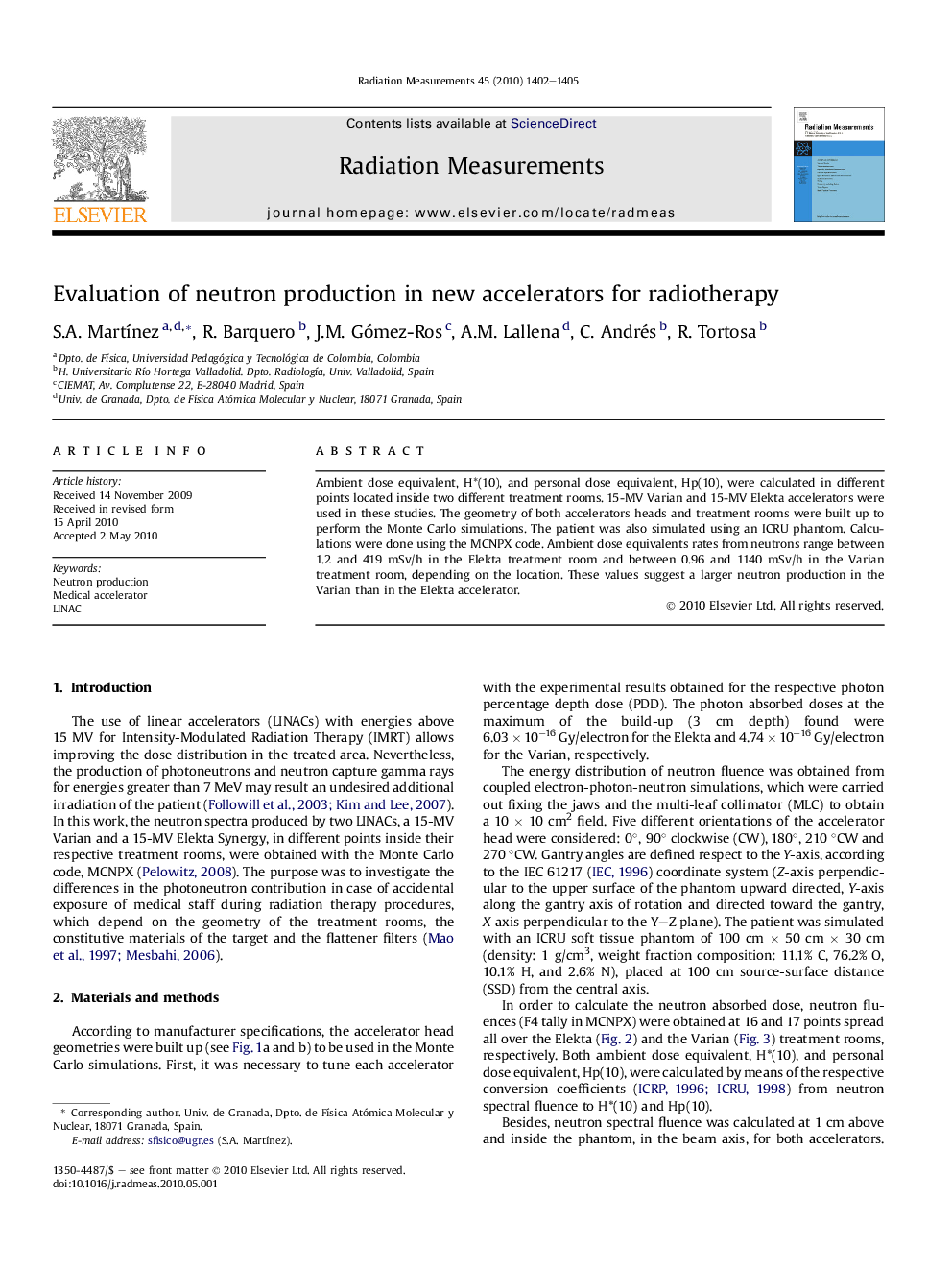 Evaluation of neutron production in new accelerators for radiotherapy