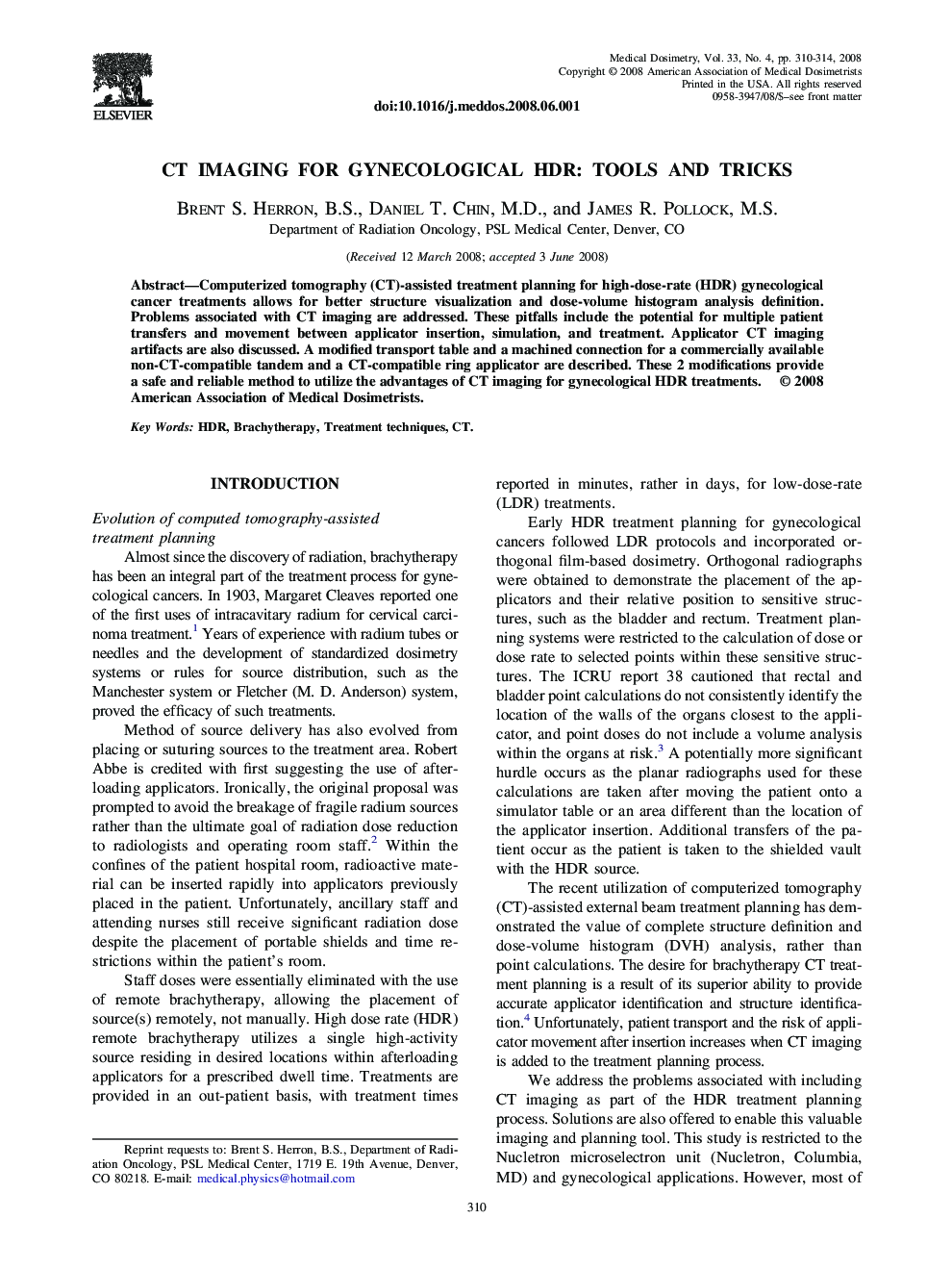 CT Imaging for Gynecological HDR: Tools and Tricks