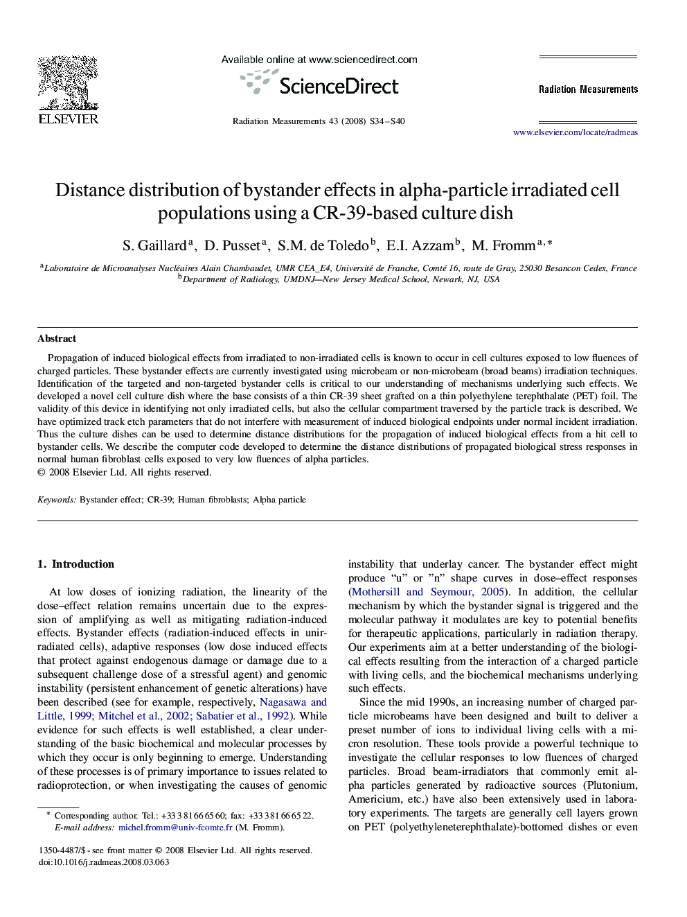 Distance distribution of bystander effects in alpha-particle irradiated cell populations using a CR-39-based culture dish