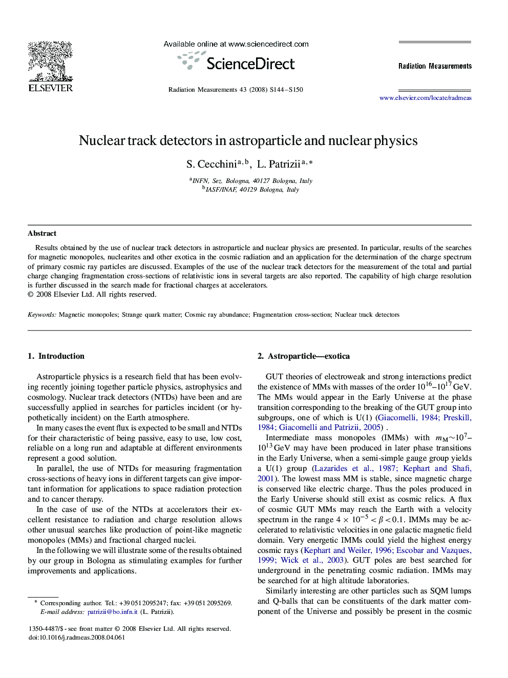 Nuclear track detectors in astroparticle and nuclear physics