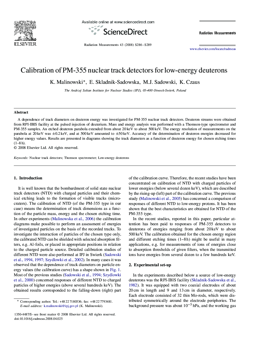 Calibration of PM-355 nuclear track detectors for low-energy deuterons