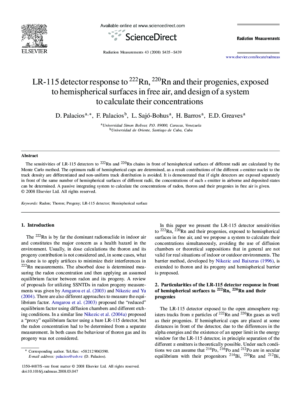 LR-115 detector response to 222Rn, 220Rn and their progenies, exposed to hemispherical surfaces in free air, and design of a system to calculate their concentrations