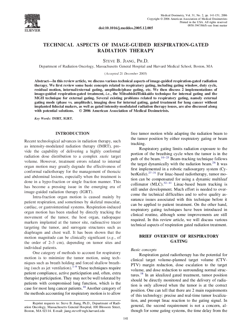 Technical aspects of image-guided respiration-gated radiation therapy