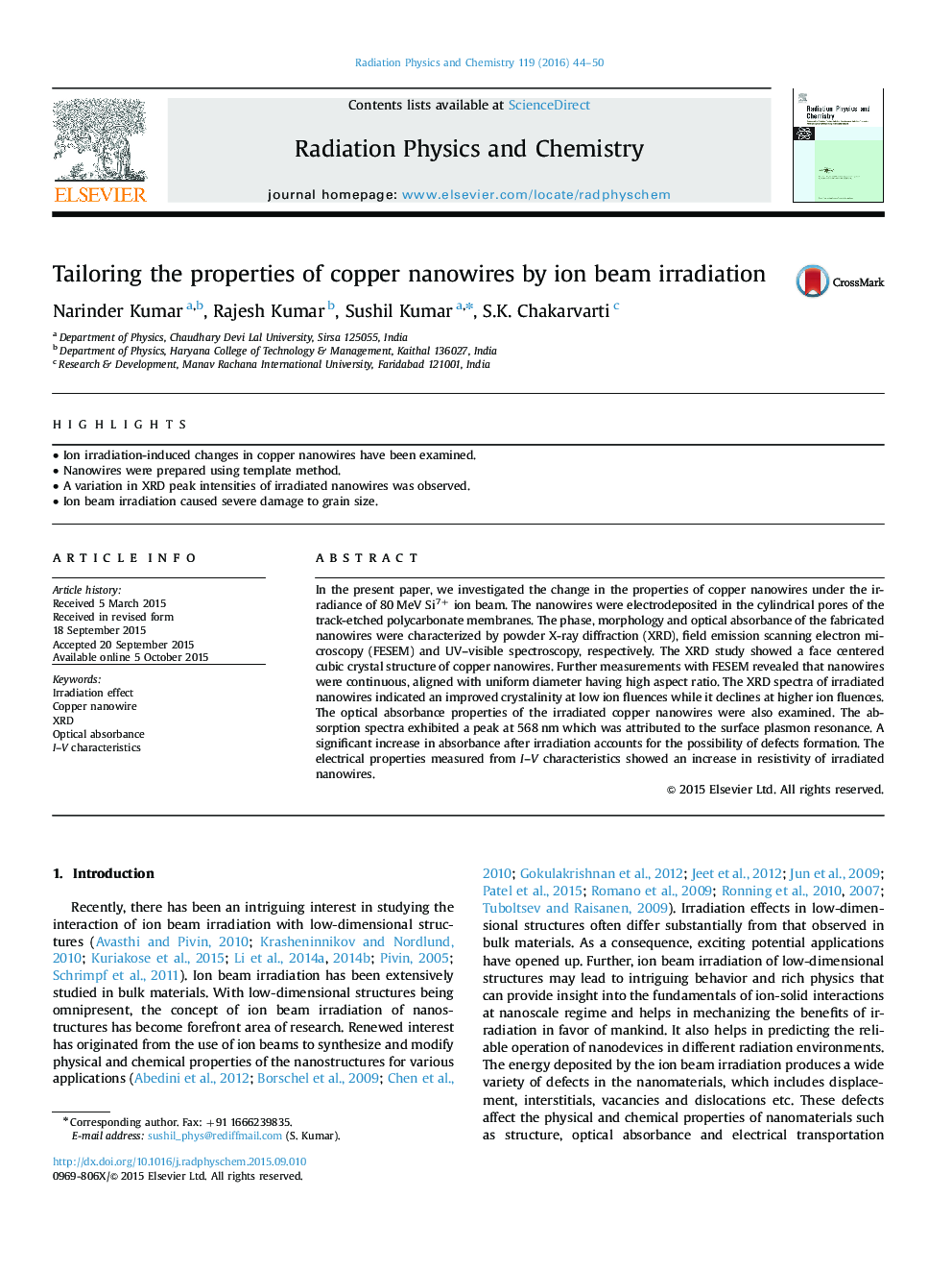 Tailoring the properties of copper nanowires by ion beam irradiation