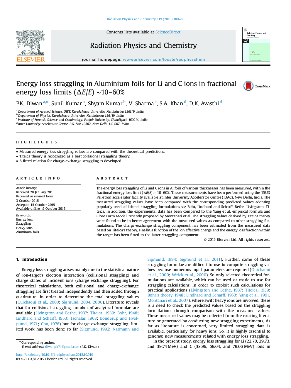 Energy loss straggling in Aluminium foils for Li and C ions in fractional energy loss limits (ÎE/E) â¼10-60%