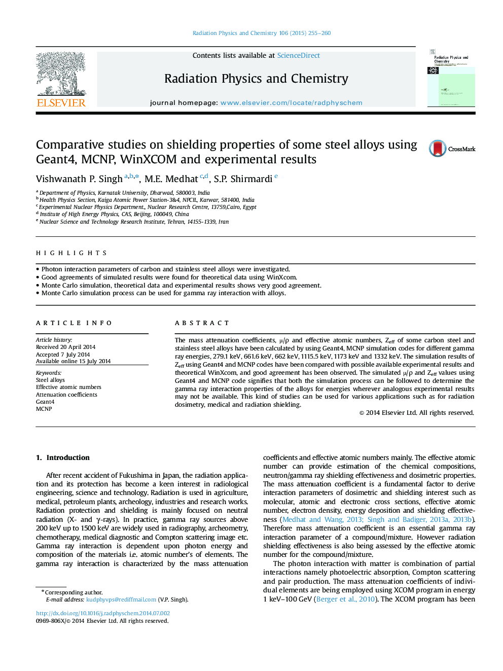 Comparative studies on shielding properties of some steel alloys using Geant4, MCNP, WinXCOM and experimental results