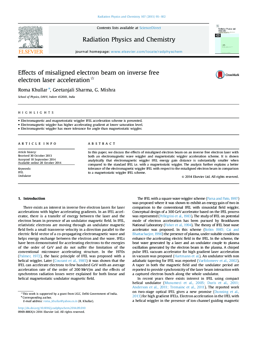 Effects of misaligned electron beam on inverse free electron laser acceleration