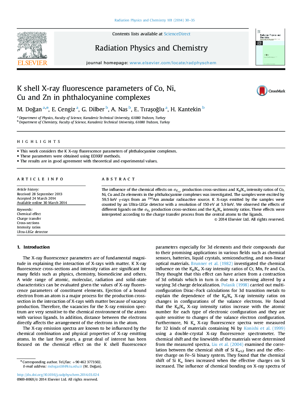 K shell X-ray fluorescence parameters of Co, Ni, Cu and Zn in phthalocyanine complexes