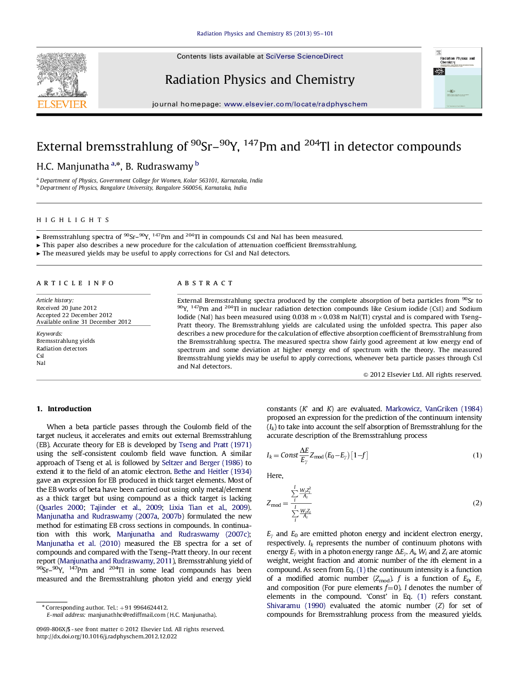 External bremsstrahlung of 90Sr–90Y, 147Pm and 204Tl in detector compounds