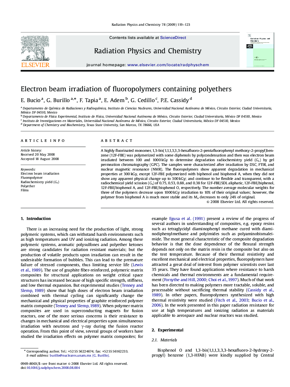 Electron beam irradiation of fluoropolymers containing polyethers