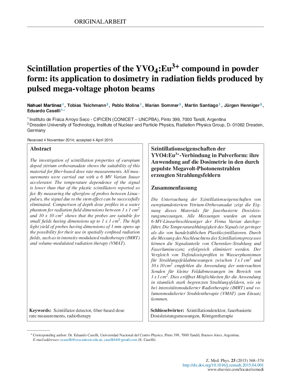 Scintillation properties of the YVO4:Eu3+ compound in powder form: its application to dosimetry in radiation fields produced by pulsed mega-voltage photon beams