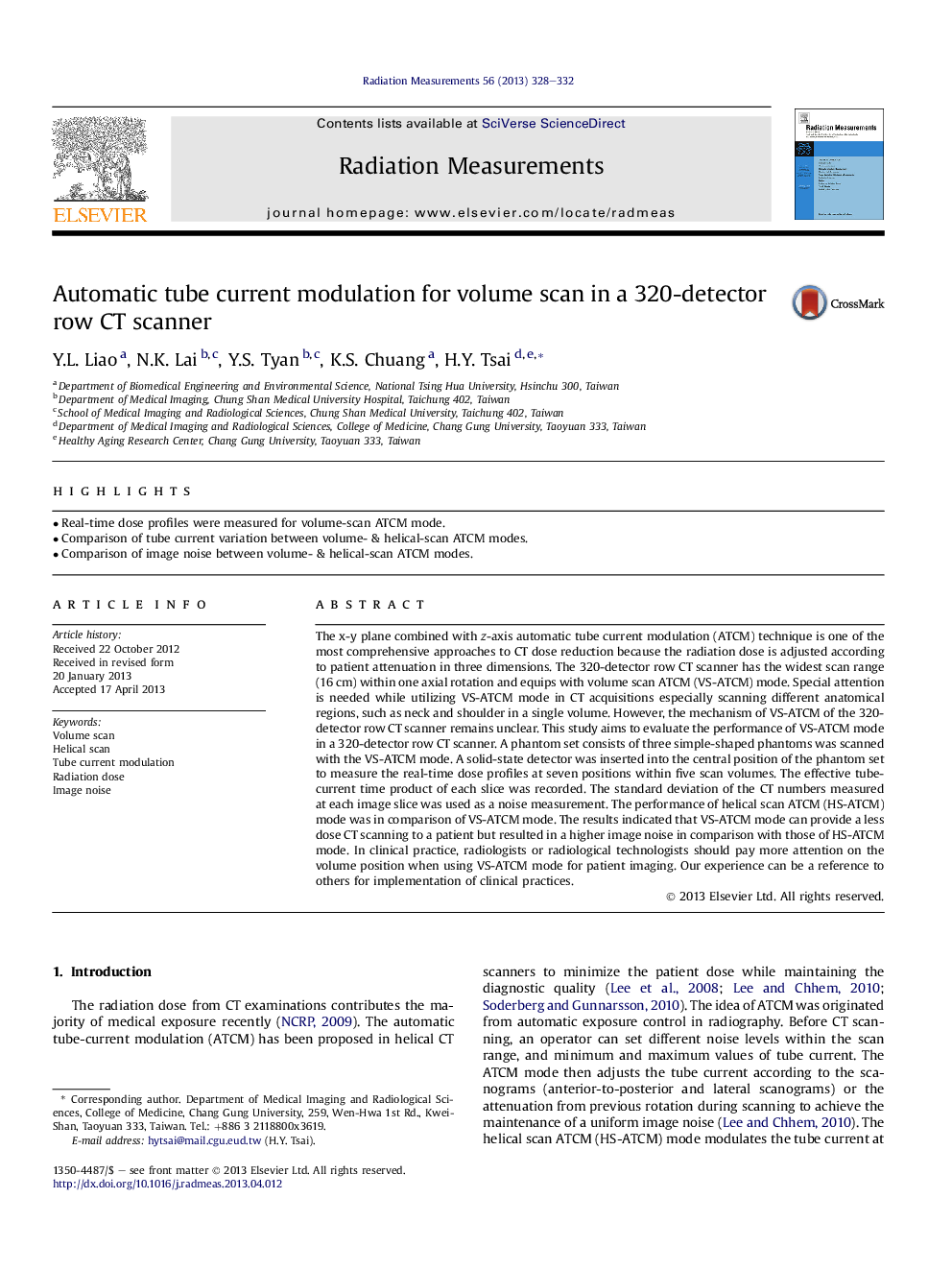 عکس صفحه اول مقاله: Automatic tube current modulation for volume scan in a 320-detector row CT scanner Automatic tube current modulation for volume scan in a 320-detector row CT scanner