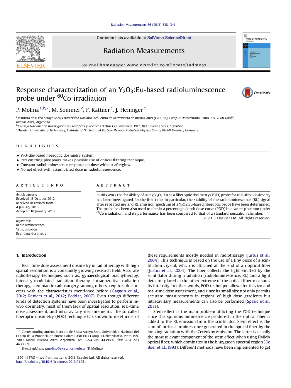 Response characterization of an Y2O3:Eu-based radioluminescence probe under 60Co irradiation